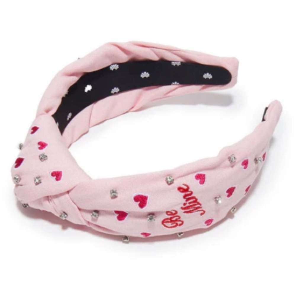 💖 Lele Sadoughi petal Pink Heart Embroidered Knotted Headband Valentine’s Day